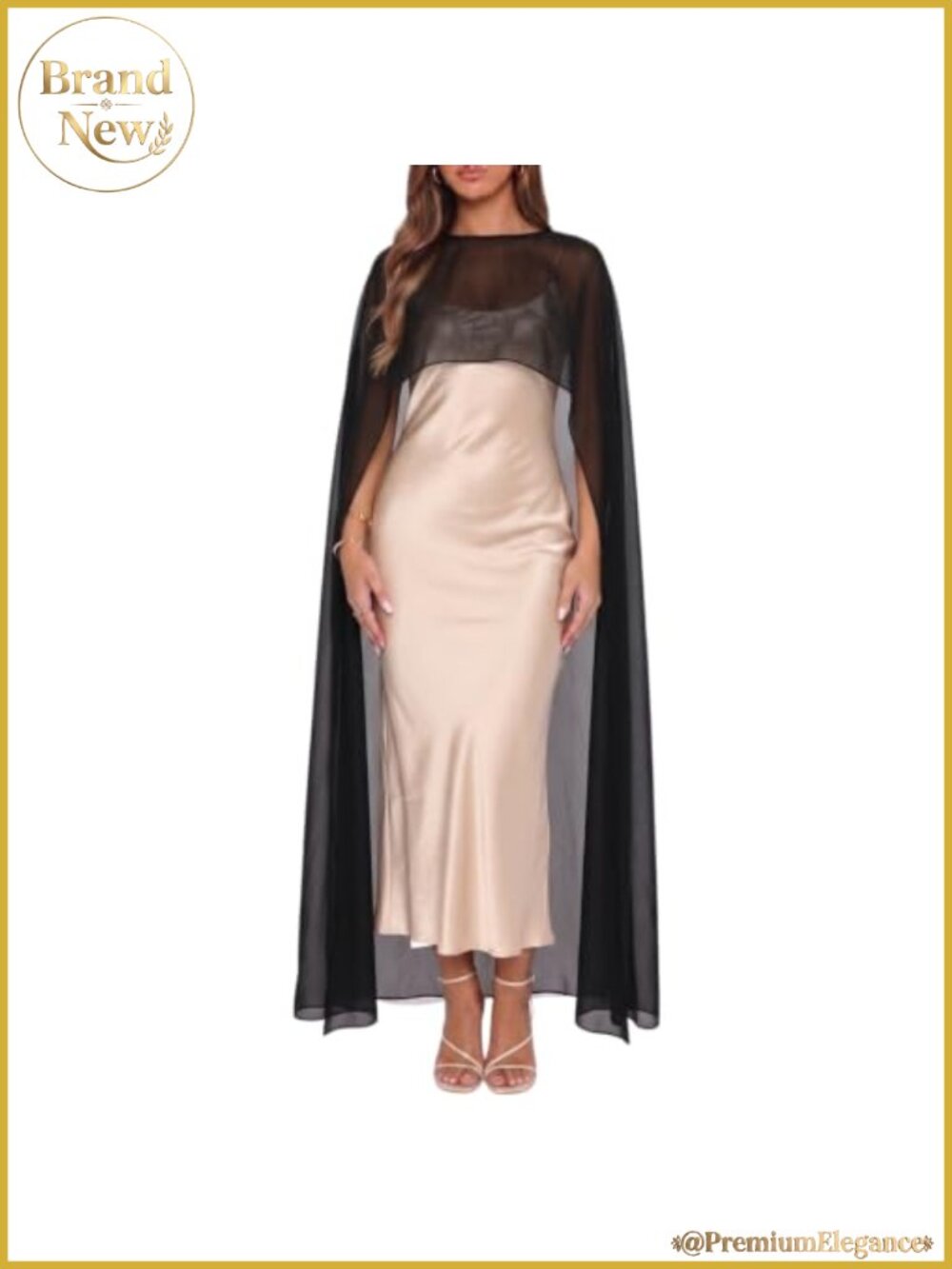 Sheer Chiffon Cape Shawl Poncho Capelet for Evening Dresses Wedding Guest